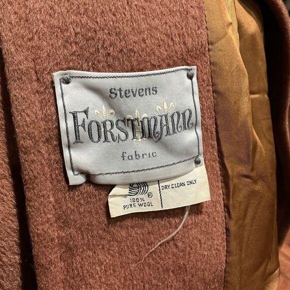 Stevens Forstmann 60s Vintage Wool Trench Coat Lined Winter Women’s Medium - Picture 7 of 9